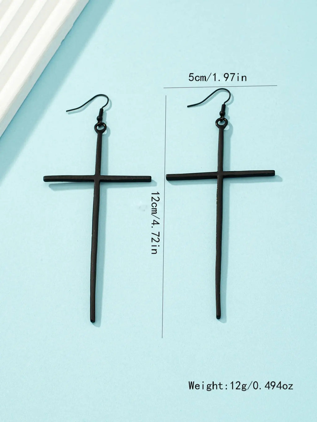 Women'S Street Trend Cross Charm Dangle Earrings, 1 Pair Trendy Minimalist Dangle Earrings, Chic Exaggerated Jewelry for Party Decor