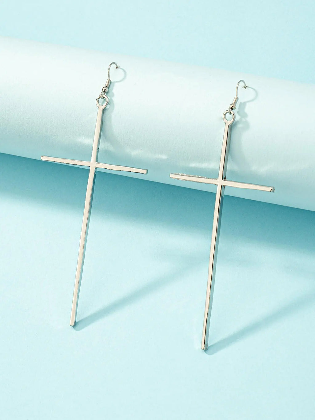 Women'S Street Trend Cross Charm Dangle Earrings, 1 Pair Trendy Minimalist Dangle Earrings, Chic Exaggerated Jewelry for Party Decor