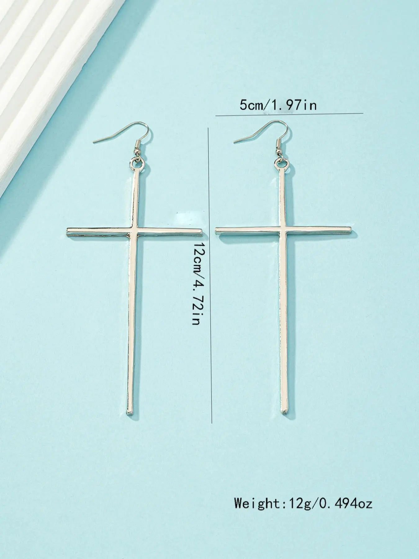 Women'S Street Trend Cross Charm Dangle Earrings, 1 Pair Trendy Minimalist Dangle Earrings, Chic Exaggerated Jewelry for Party Decor