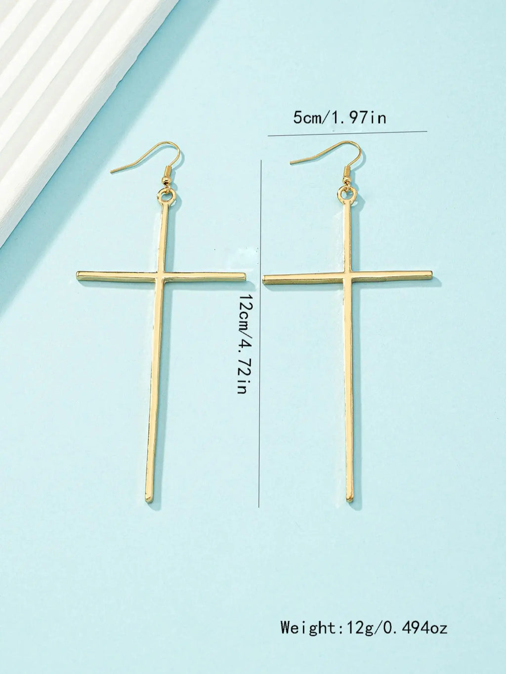 Women'S Street Trend Cross Charm Dangle Earrings, 1 Pair Trendy Minimalist Dangle Earrings, Chic Exaggerated Jewelry for Party Decor