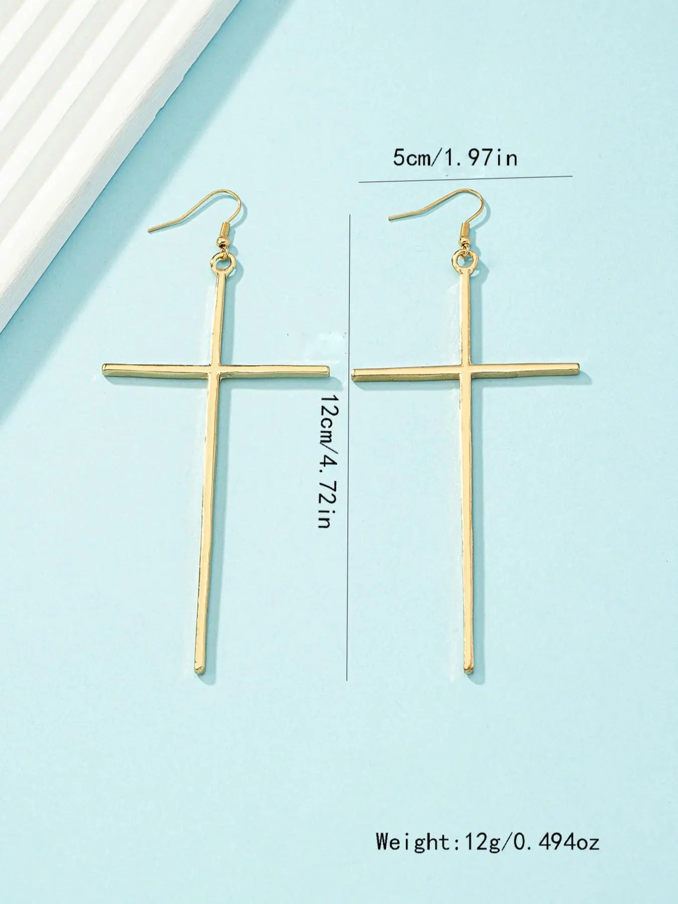 Women'S Street Trend Cross Charm Dangle Earrings, 1 Pair Trendy Minimalist Dangle Earrings, Chic Exaggerated Jewelry for Party Decor